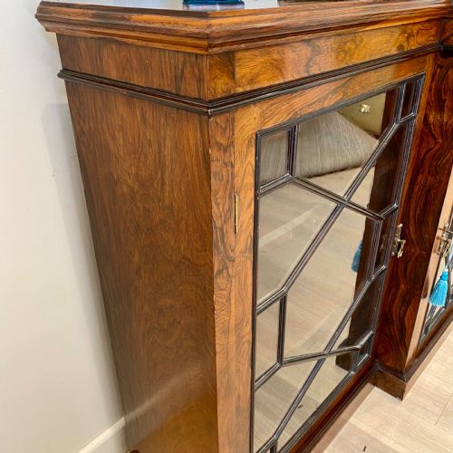 19TH CENTURY ROSEWOOD GLAZED BOOKCASE - ADDITIONAL PHOTO 4