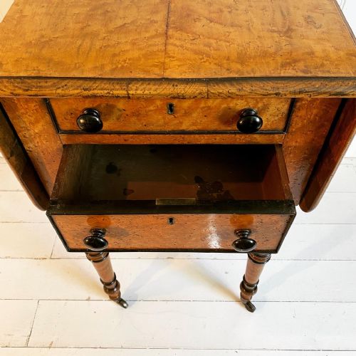 19TH CENTURY BURR MAPLE DROP FLAP TABLE - ADDITIONAL PHOTO 5