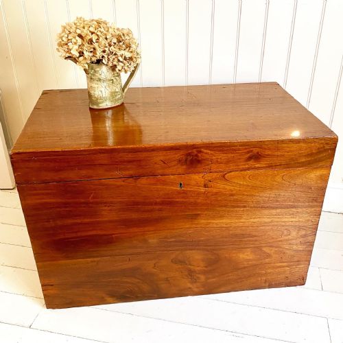 19th century mahogany trunk - CATEGORY: ANTIQUE CHESTS - DATED 19TH CENTURY