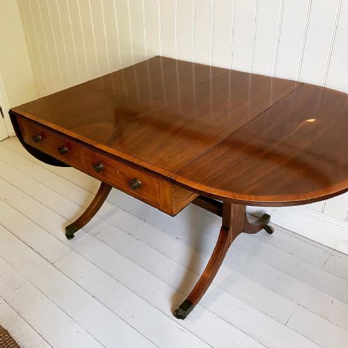 REGENCY MAHOGANY SOFA TABLE - ADDITIONAL PHOTO 4