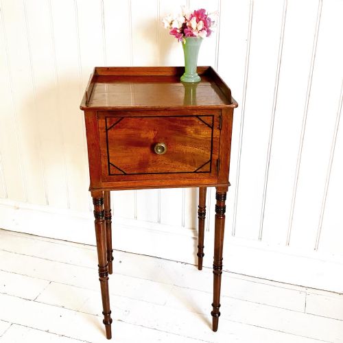 regency 19th century mahogany bedside cupboard - CATEGORY: ANTIQUE CUPBOARDS - DATED 19TH CENTURY