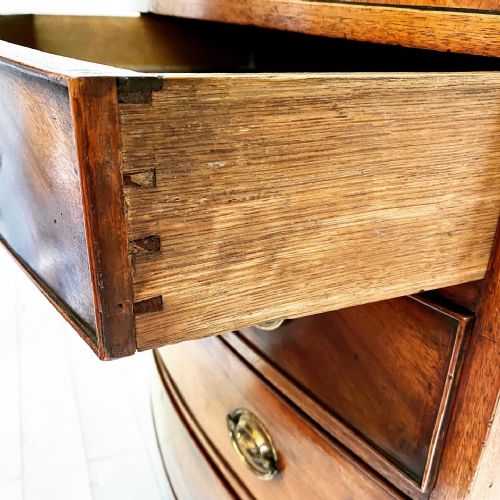REGENCY MAHOGANY BOW FRONT CHEST OF DRAWERS - ADDITIONAL PHOTO 5