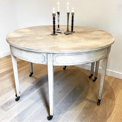 GEORGE III PAIR OF PAINTED DEMI LUNE TABLES - ADDITIONAL PHOTO 4