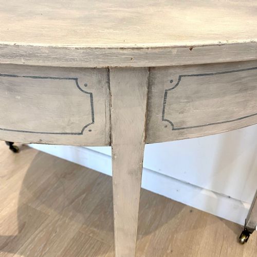GEORGE III PAIR OF PAINTED DEMI LUNE TABLES - ADDITIONAL PHOTO 6