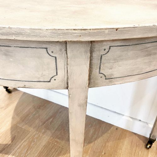 GEORGE III PAIR OF PAINTED DEMI LUNE TABLES - ADDITIONAL PHOTO 7