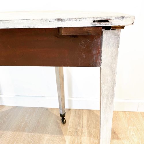 GEORGE III PAIR OF PAINTED DEMI LUNE TABLES - ADDITIONAL PHOTO 9