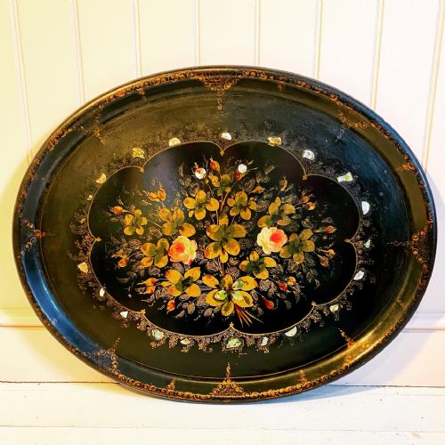 19th century papier mache tray - CATEGORY: ANTIQUE MISCELLANEOUS - DATED 19TH CENTURY