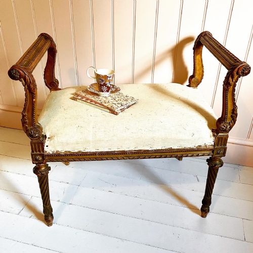 19TH CENTURY FRENCH STOOL WINDOW SEAT - ADDITIONAL PHOTO 1