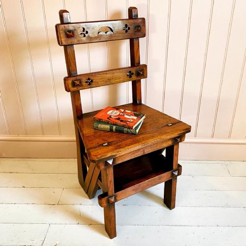 19TH CENTURY WALNUT METAMORPHIC CHAIR - ADDITIONAL PHOTO 8