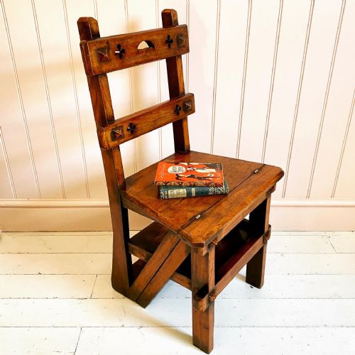 19TH CENTURY WALNUT METAMORPHIC CHAIR - ADDITIONAL PHOTO 11