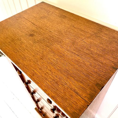 19TH CENTURY OAK WELLINGTON CHEST OF DRAWERS - ADDITIONAL PHOTO 8