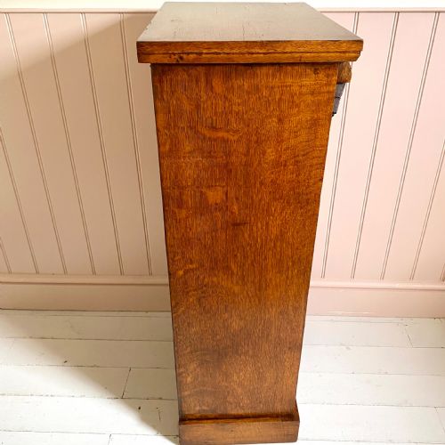 19TH CENTURY OAK WELLINGTON CHEST OF DRAWERS - ADDITIONAL PHOTO 10