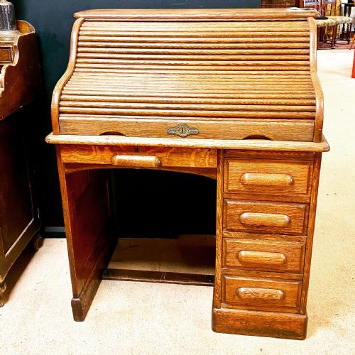 victorian roll top desk - CATEGORY: ANTIQUE DESKS - DATED VICTORIAN