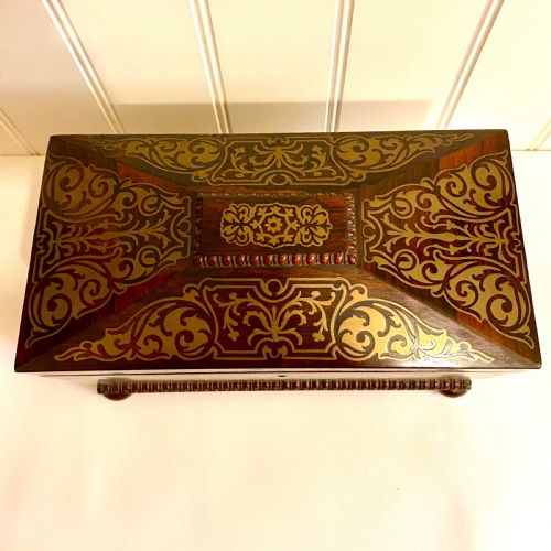 19TH CENTURY SARCOPHAGUS ROSEWOOD TEA CADDY - ADDITIONAL PHOTO 10