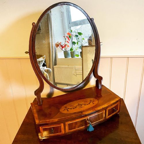 georgian mahogany dressing table mirror - CATEGORY: ANTIQUE MIRRORS - DATED GEORGIAN