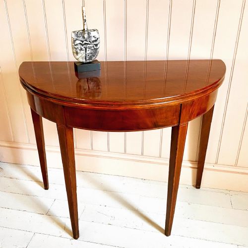 19th century demi lune tea table - CATEGORY: ANTIQUE TABLES - DATED 19TH CENTURY