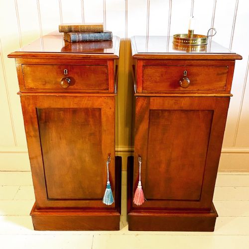 19th century mahogany bedside cupboards - CATEGORY: ANTIQUE CUPBOARDS - DATED 19TH CENTURY