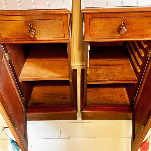 19TH CENTURY MAHOGANY BEDSIDE CUPBOARDS - ADDITIONAL PHOTO 3