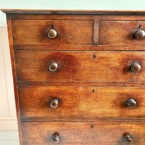 GEORGIAN OAK CHEST OF DRAWERS - ADDITIONAL PHOTO 3