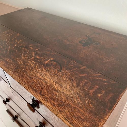GEORGIAN OAK CHEST OF DRAWERS - ADDITIONAL PHOTO 4