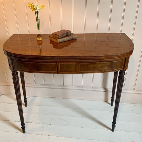 19th century demi lune tea table - CATEGORY: ANTIQUE TABLES - DATED 19TH CENTURY