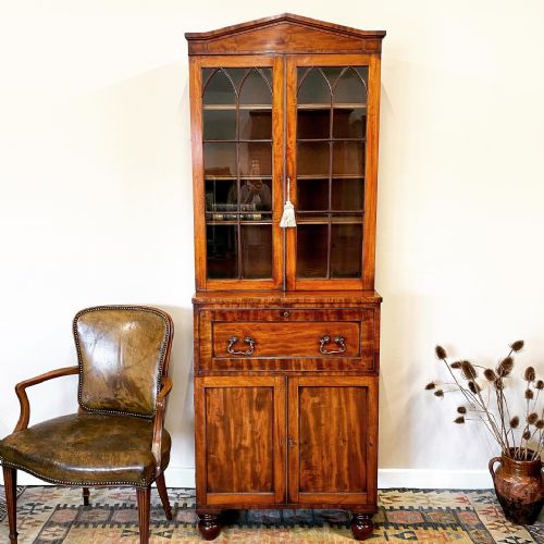 19TH CENTURY MAHOGANY SECRETAIRE BOOKCASE - ADDITIONAL PHOTO 6