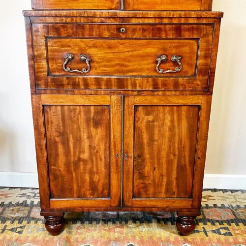 19TH CENTURY MAHOGANY SECRETAIRE BOOKCASE - ADDITIONAL PHOTO 7