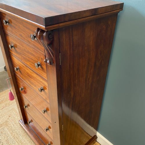 19TH CENTURY MAHOGANY WELLINGTON CHEST - ADDITIONAL PHOTO 7