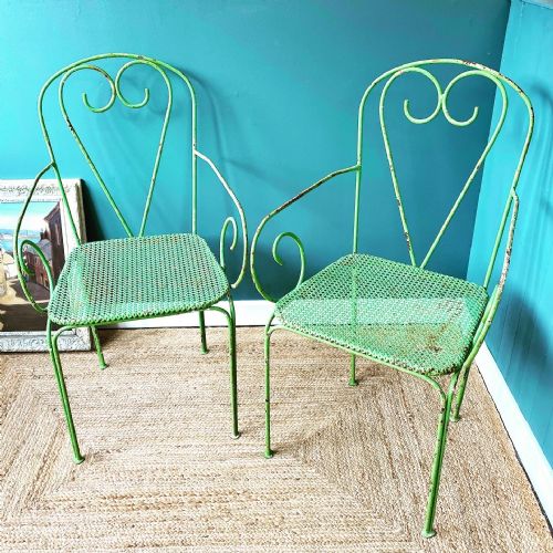 pair of french wrought iron garden chairs - CATEGORY: ANTIQUE CHAIRS - DATED 19TH CENTURY