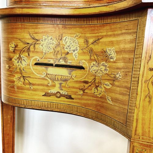 19TH CENTURY SATINWOOD INLAID DISPLAY CABINET - ADDITIONAL PHOTO 4