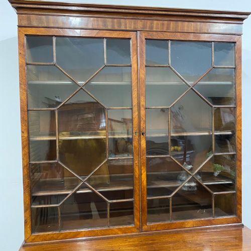 GEORGIAN MAHOGANY SECRETAIRE BOOKCASE - ADDITIONAL PHOTO 5
