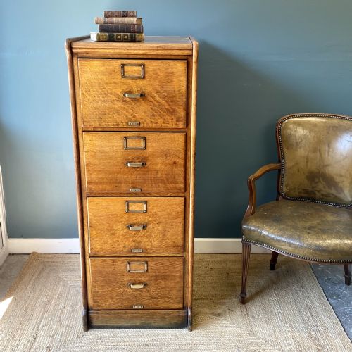 EDWARDIAN OAK FILING CABINET - ADDITIONAL PHOTO 1