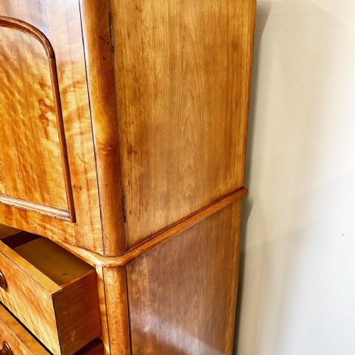 19TH CENTURY SATIN BIRCH LINEN PRESS - ADDITIONAL PHOTO 6