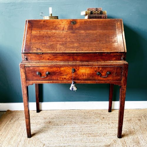 georgian fruitwood bureau - CATEGORY: ANTIQUE BUREAU - DATED GEORGIAN
