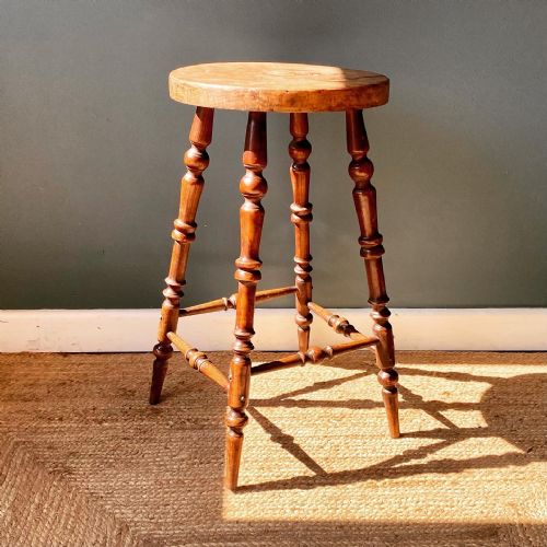 18th century ash stool - CATEGORY: ANTIQUE STOOLS - DATED 19TH CENTURY