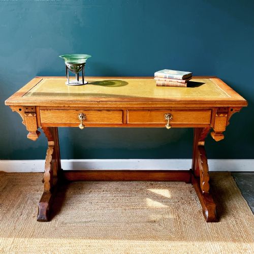 19TH CENTURY GOTHIC REVIVAL WRITING SIDE TABLE - ADDITIONAL PHOTO 1