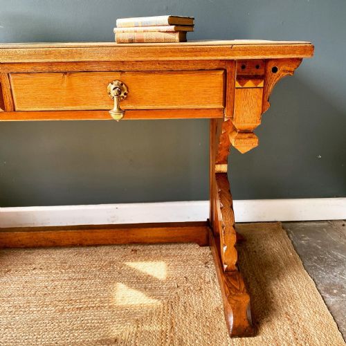 19TH CENTURY GOTHIC REVIVAL WRITING SIDE TABLE - ADDITIONAL PHOTO 2