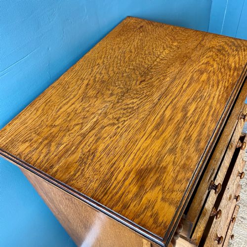 MID 19TH CENTURY OAK WELLINGTON CHEST - ADDITIONAL PHOTO 6