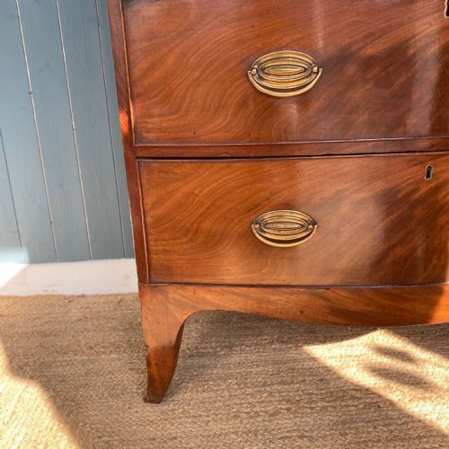 REGENCY MAHOGANY BOW FRONT CHEST OF DRAWERS - ADDITIONAL PHOTO 4