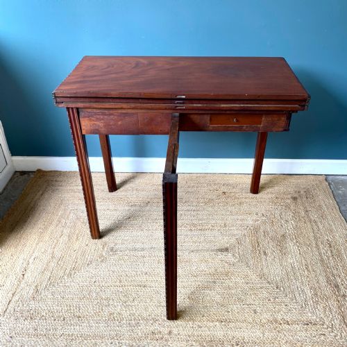 GEORGIAN MAHOGANY TEA CARD TABLE - ADDITIONAL PHOTO 14