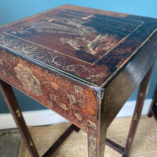 EDWARDIAN CHINOISERIE NEST OF FOUR TABLES - ADDITIONAL PHOTO 12