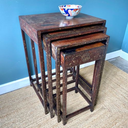 EDWARDIAN CHINOISERIE NEST OF FOUR TABLES - ADDITIONAL PHOTO 14