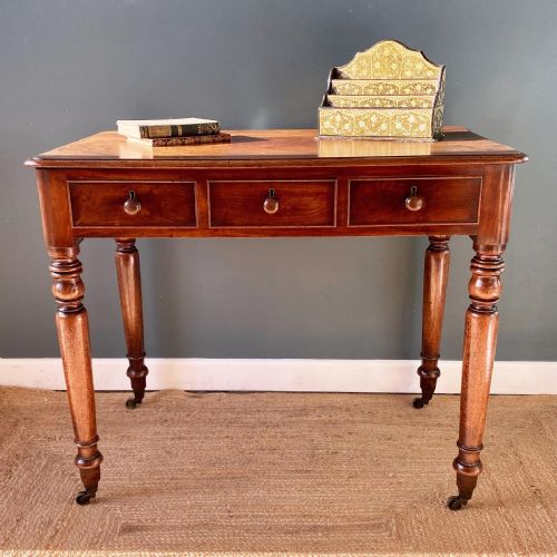 19th century mahogany writing side table - CATEGORY: ANTIQUE TABLES - DATED 19TH CENTURY