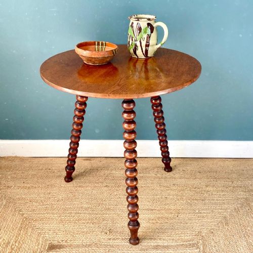 19th century walnut bobbin table - CATEGORY: ANTIQUE  - DATED 19TH CENTURY