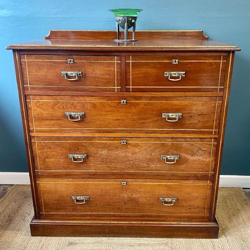 19th century aesthetic walnut chest of drawers - CATEGORY: ANTIQUE CHEST OF DRAWERS - DATED 19TH CENTURY
