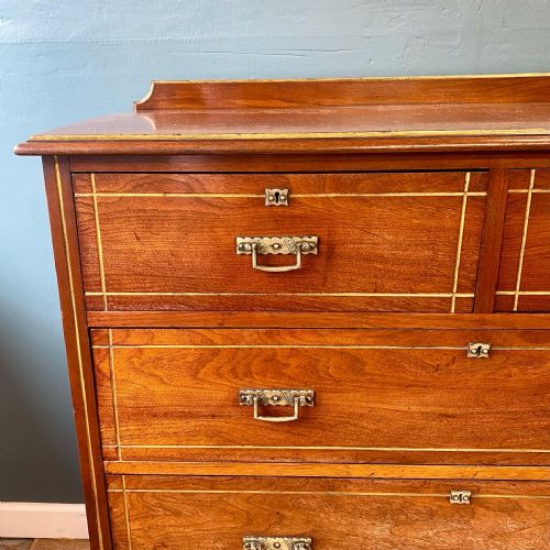 19TH CENTURY AESTHETIC WALNUT CHEST OF DRAWERS - ADDITIONAL PHOTO 1
