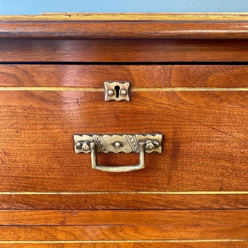 19TH CENTURY AESTHETIC WALNUT CHEST OF DRAWERS - ADDITIONAL PHOTO 2