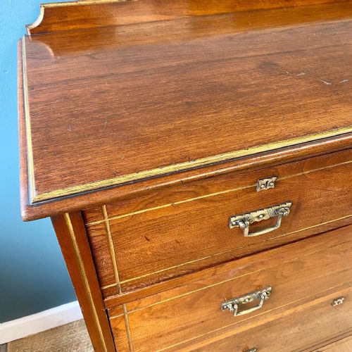 19TH CENTURY AESTHETIC WALNUT CHEST OF DRAWERS - ADDITIONAL PHOTO 3
