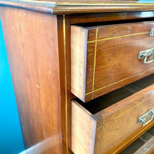 19TH CENTURY AESTHETIC WALNUT CHEST OF DRAWERS - ADDITIONAL PHOTO 4