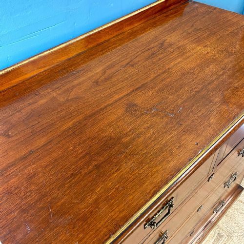 19TH CENTURY AESTHETIC WALNUT CHEST OF DRAWERS - ADDITIONAL PHOTO 5